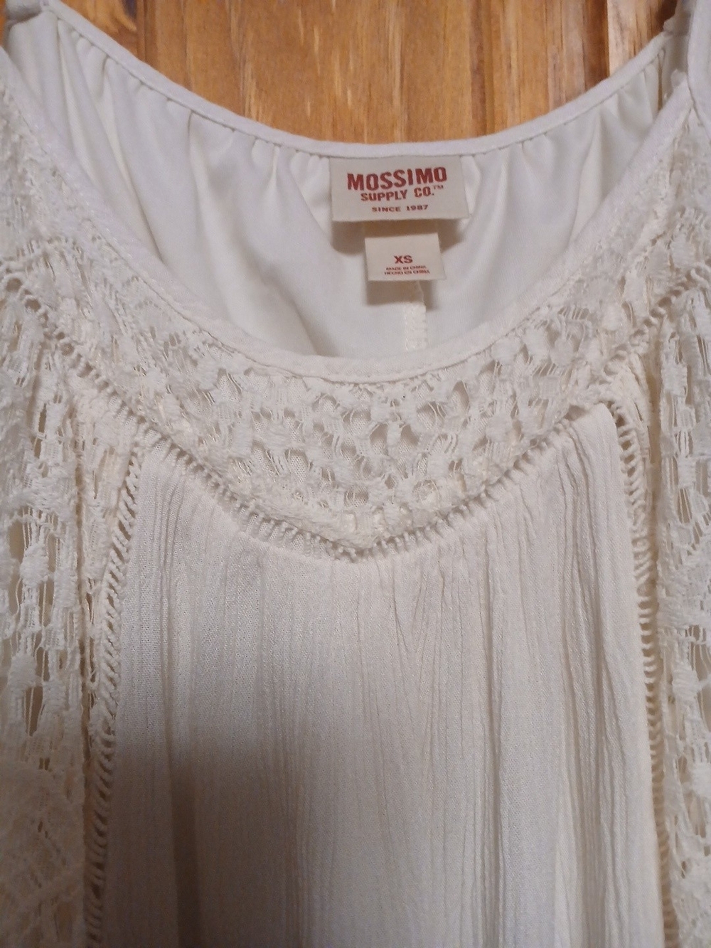 Mossimo Supply Co. Women's Cream Crochet Yoke Top